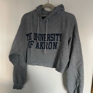 JanSport University of Akron gray cropped hoodie
